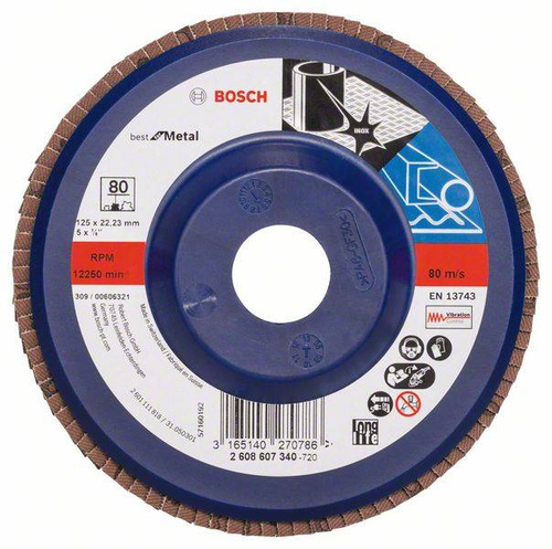 Listkowa tarcza szlifierska X571, Best for Metal 125x22,23x80 Bosch 2608607340 - obrazek 1