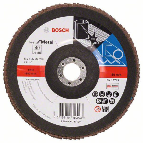 Listkowa tarcza szlifierska X571, Best for Metal 180×22,23×40 Bosch 2608606737