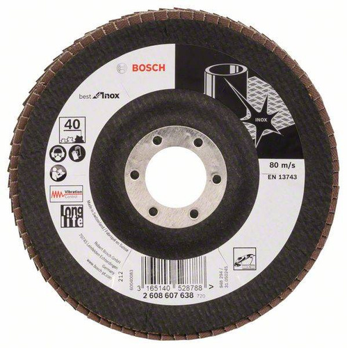 Listkowa tarcza szlifierska X581, Best for Inox 125x22,23x40 Bosch 2608607638 - obrazek 1