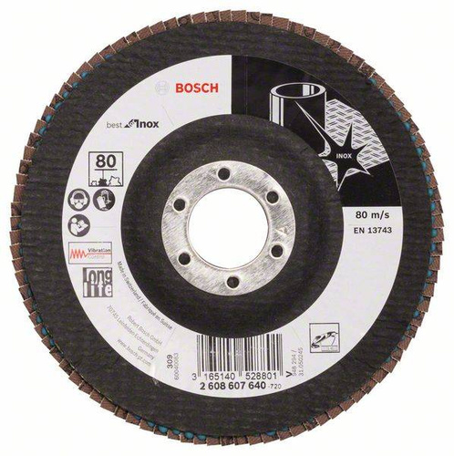 Listkowa tarcza szlifierska X581, Best for Inox 125x22,23x80 Bosch 2608607640 - obrazek 1