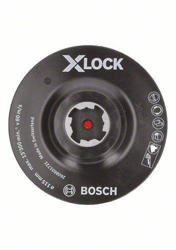 Talerz oporowy z systemem X-LOCK, 115 mm, mocowanie na rzepy Bosch 2608601721 - obrazek 1