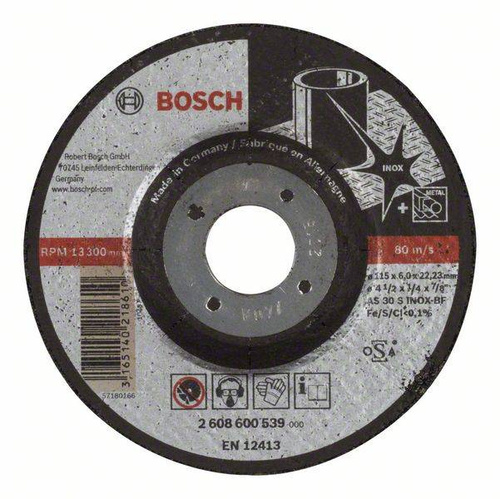 Tarcza ścierna wygięta Expert for Inox 115x22,23 Bosch 2608600539 - obrazek 1