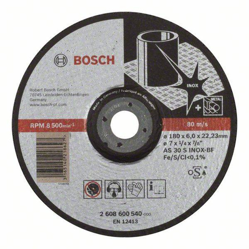 Tarcza ścierna wygięta Expert for Inox 180x22,23 Bosch 2608600540 - obrazek 1