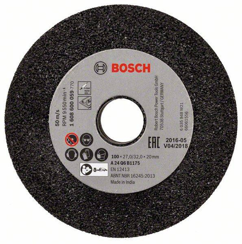 Tarcza szlifierska do szlifierki prostej A 24 Q6 B1175 100x27 Bosch 1608600059 - obrazek 1