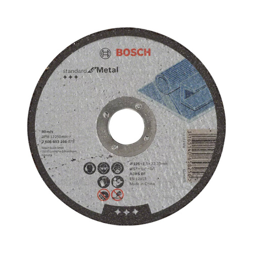 Tarcza tnąca Standard For Metal 115×1,6×22,23 mm Bosch 2608603163