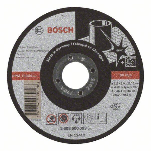 Tarcza tnąca prosta Expert for Inox 115x22,23 Bosch 2608600093 - obrazek 1