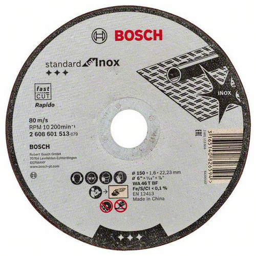 Tarcza tnąca prosta Standard for Inox 150×22,23 Bosch 2608601513