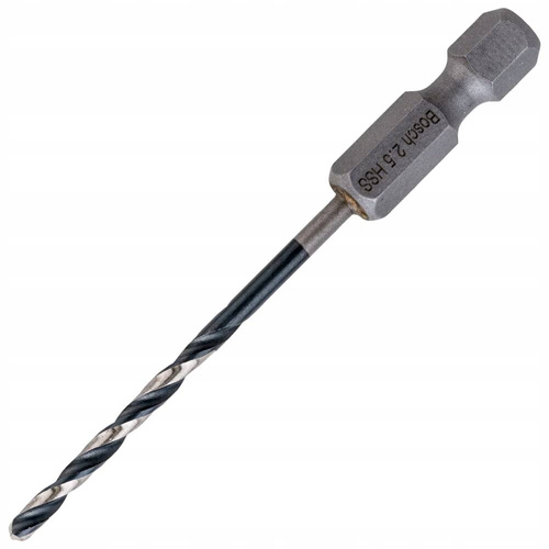 Wiertło spiralne do metalu HSS HEX 1/4" 2,5x69 mm Bosch 2608577047 - obrazek 1