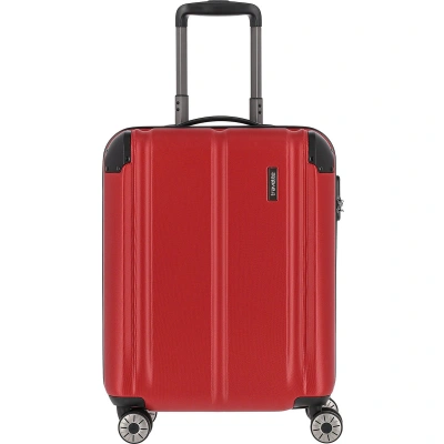 Travelite City 4 w walizka na kółkach, czerwony, 55 cm (Trolley S), kołowy bagaż podręczny z twardą obudową narożnikami ochronnymi Travelite City 4 w walizka na kółkach, czerwony, 55 cm (Trolley S), kołowy bagaż podręczny z twardą obudową narożnikami ochronnymi