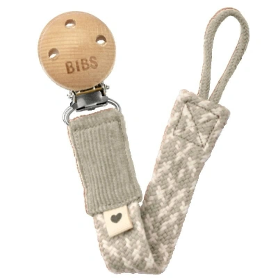 Bibs Pacifier Braid Zawieszka Do Smoczków 100% Gots Organic Cotton, Sand/Ivory
