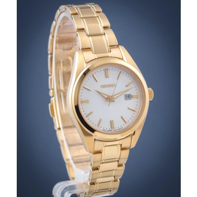 Seiko Zegarek damski kwarcowy stal szlachetna z paskiem ze stali nierdzewnej SUR632P1, żółty, Einheitsgröße, bransoletka Seiko Zegarek damski kwarcowy stal szlachetna z paskiem ze stali nierdzewnej SUR632P1, żółty, Einheitsgröße, bransoletka