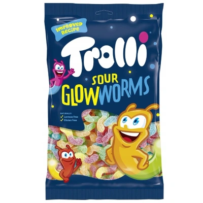 Trolli, kwaśne żelki Robaki Świetliki, 1 kg - obrazek 1