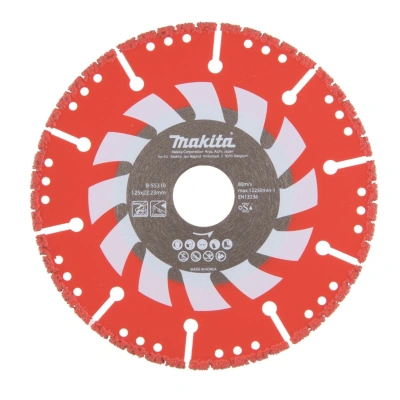 MAKITA TARCZA DIAMENTOWA RESCUE 125x22,23mm SEGMENT(SUCHO) STAL, INOX, PVC, - obrazek 1