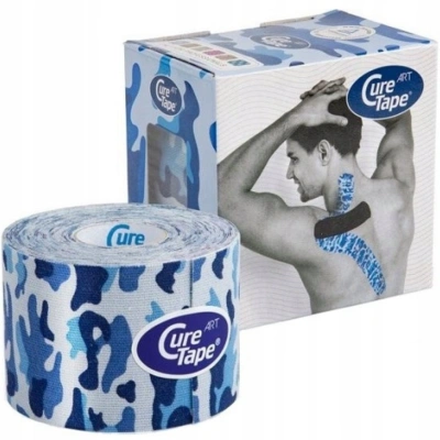 Cure Tape Art Taśma Kinesiotaping 5 cm x 5 m - Army Blue - obrazek 1