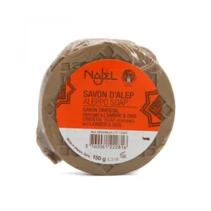 Najel, Aleppo, mydło do zawieszenia, z bursztynem i oudem, 150 g Najel, Aleppo, mydło do zawieszenia, z bursztynem i oudem, 150 g