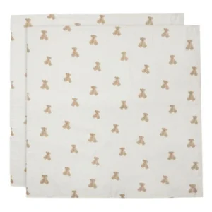 Jollein 2 otulacze niemowlęce Hydrophilic 115×115 cm Misie TEDDY BEAR