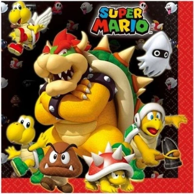 Serwetki, Super Mario, 33 cm, 20 sztuk - obrazek 1
