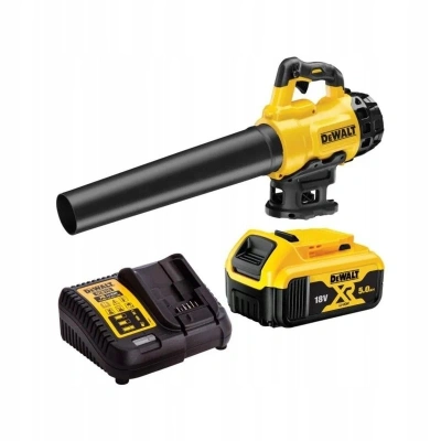 Dewalt Akk Gebläse/Laubbläser (18 V, 5,0 Ah bürstenlos, 145 km/h, geräuscharmes Design, für den Dauerbetrieb, w tym Akku und System Schnellladegerät) DCM562P1