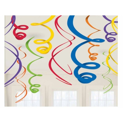 Dekoracja wisząca Swirl tęczowa 55 cm 12 szt. - obrazek 1