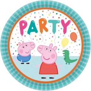 Amscan, talerze Peppa Pig, owalne, papierowe, 23 cm, 8 szt. Amscan, talerze Peppa Pig, owalne, papierowe, 23 cm, 8 szt.