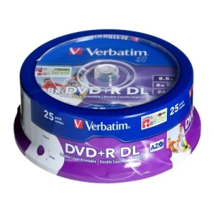 Płyty DVD+R VERBATIM Double Layer Printable, 8.5 GB, 8x, 25 szt. Płyty DVD+R VERBATIM Double Layer Printable, 8.5 GB, 8x, 25 szt.