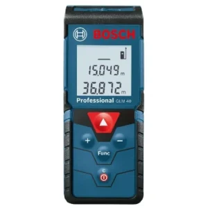 Bosch Professional Dalmierz laserowy GLM 40 (funkcja pamięci, zasięg pomiaru: 0,1540 m, 2 baterie 1,5 V, pokrowiec) [Klasa energetyczna A+]