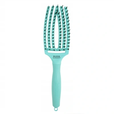 Olivia Garden Fingerbrush Care Iconic Średnia Mint Szczotka do rozczesywania z włosia dzika i nylonu dla zdrowych błyszczących włosów - obrazek 1