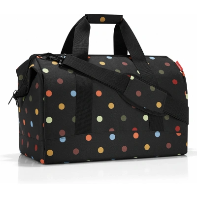 Torba podróżna L Allrounder Dots Reisenthel, czarna, grochy - obrazek 1