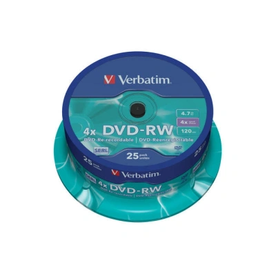 Płyty DVD RW VERBATIM, 4.7 GB, 4x, 25 szt. - obrazek 1