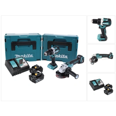 Makita DLX2190TJ1 18 V Li Ion Accu DDF484 Acccuboormachine & DGA504 Slijper combiset (2 x 5,0 Ah accu) w MBox - obrazek 1