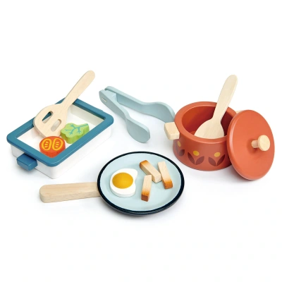 Zestaw drewnianych naczyń, Tender Lea Toys - obrazek 1
