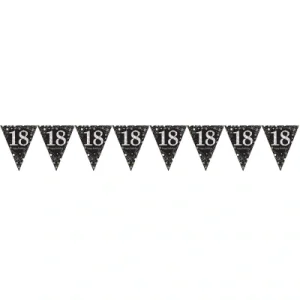 Girlanda, chorągiewki 18 Sparkling Celebrations, czarna, 396,2×21,5 cm Girlanda, chorągiewki 18 Sparkling Celebrations, czarna, 396,2×21,5 cm